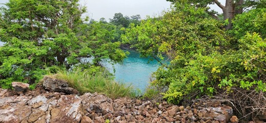 grass and water, blue and green Sao Tome