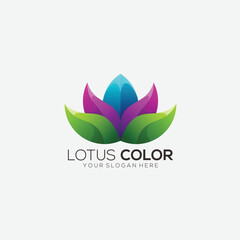 lotus color design gradient logo template