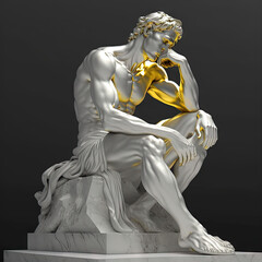 Stoic statue male stoicism - obrazy, fototapety, plakaty