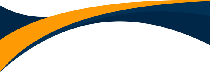 Modern Orange and Blue Abstract Curve Border Element