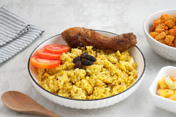 Nasi Kebuli, Arabian Rice with herb and spice 
