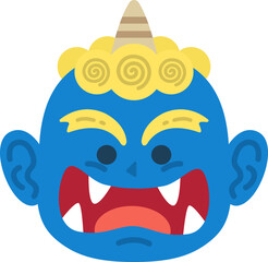 青鬼の顔のイラスト