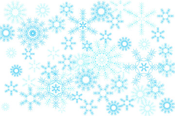 Snow storm full of all kinds of snowflakes