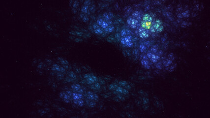 3D rendering abstract colorful fractal light background