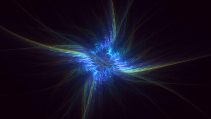 3D rendering abstract colorful fractal light background