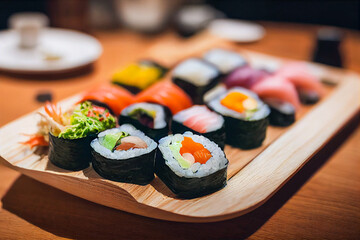 Maki and nigiri sushi