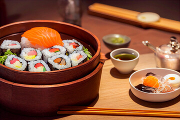 Maki and nigiri sushi