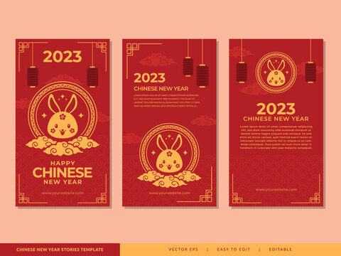 Chinese new year 2023 of Rabbit stories collection