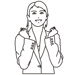 ガッツポーズする働く女性