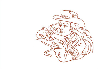 illustration of a person with a hat digital art for card illustration background