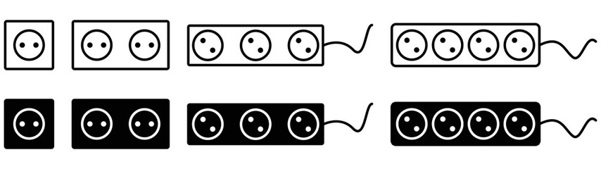 electric socket icon set. socket icon collections. style symbol, vector illustration