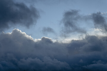 overcast cloudy sky, looming thunderstorm