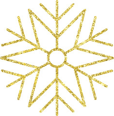 Gold glitter snowflake