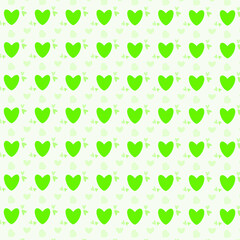 Abstract seamless pattern with green heart background.