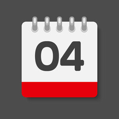 Icon page calendar day - number 4