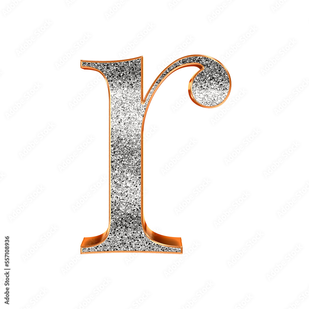 Fototapete Silver 3D bling alphabet lowercase letters. This is a part of a set which also includes uppercase letters, numbers, punctuation marks and symbols.