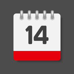 Icon page calendar day - number 14