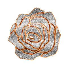 Silver 3D bling rose shape. This is a part of a set with the same style which includes letters, numbers, punctuation marks, symbols, and frames.