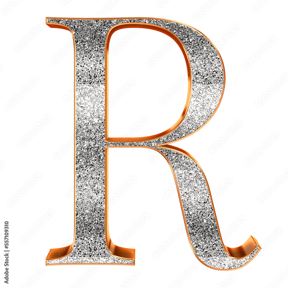 Fototapete silver 3d bling alphabet uppercase letters. this is a part of a set which also includes lowercase le