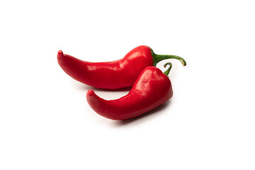 Red hot chili pepper isolated on a white background.
