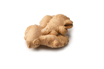 Ginger root isolated on white background.