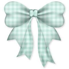 Green Checkered Ribbon Bow