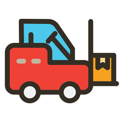 Forklift Flat Icon