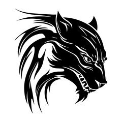 Black panther logo, emblem, stencil, vector template for print.