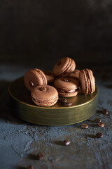 chocolate chip cookies on a dark background