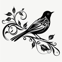 Bird tattoo. Small bird idea to be tattooed on men or women. Generative AI.