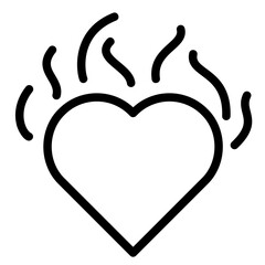heart on fire icon in modern style.