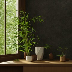 beautiful background of bamboo plant, ai