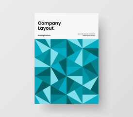 Minimalistic corporate identity A4 vector design illustration. Trendy mosaic pattern journal cover layout.