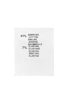 Clothing label isolated