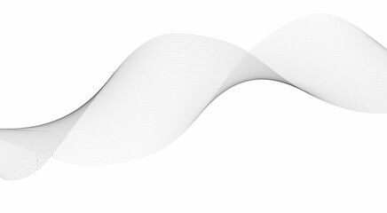 Wave line background with smooth shape. Beautiful wavy line on a white background. Horizontal banner template. Abstract futuristic template. Chrome technological wallpaper.