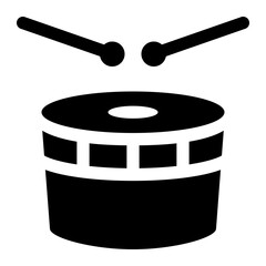 Drum With Sticks Icon Glyph