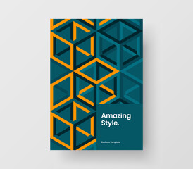 Trendy corporate cover A4 vector design illustration. Abstract geometric shapes company brochure template.