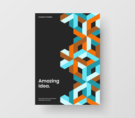 Original poster A4 design vector illustration. Bright geometric shapes presentation concept.