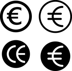 euro icon set - obrazy, fototapety, plakaty