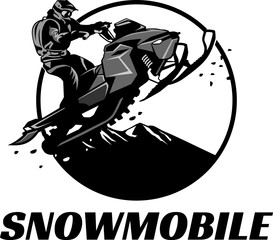 snowmobile trails logo design illustration vector