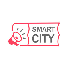 Smart City text. Vector banner design.