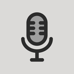 Microphone icon in filled line style about user interface, use for website mobile app presentation