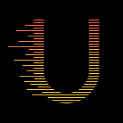 Letter U logo design vector template, fast speed technology moving, quick energy symbol. This logo is suitable for digital, techno.