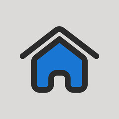 Homepage icon in filled line style about user interface, use for website mobile app presentation