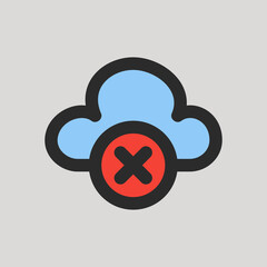 Cloud offlline icon in filled line style about user interface, use for website mobile app presentation