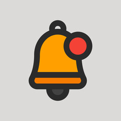 Notification icon in filled line style about user interface, use for website mobile app presentation