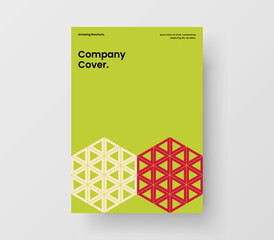 Clean corporate identity A4 vector design illustration. Creative geometric shapes postcard template.