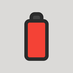 Low battery icon in filled line style about user interface, use for website mobile app presentation
