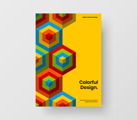 Minimalistic presentation A4 vector design illustration. Isolated geometric tiles poster template.