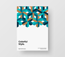 Original geometric pattern poster illustration. Unique company brochure A4 vector design concept.